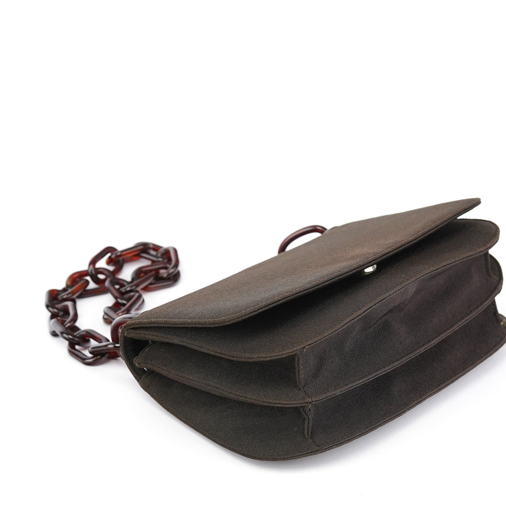 Brown Tessuto Swing Chain Shoulder Bag