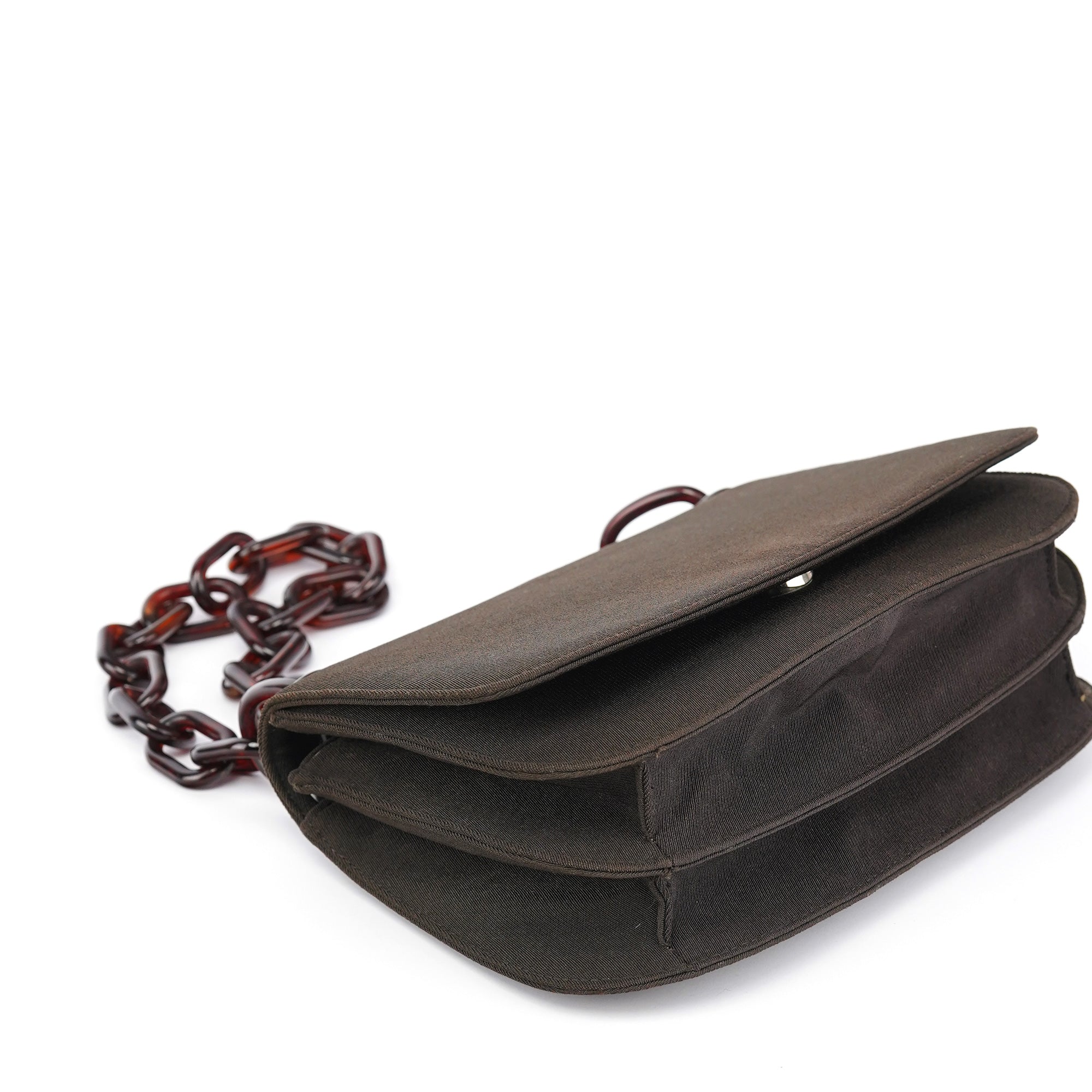 Brown Tessuto Swing Chain Shoulder Bag