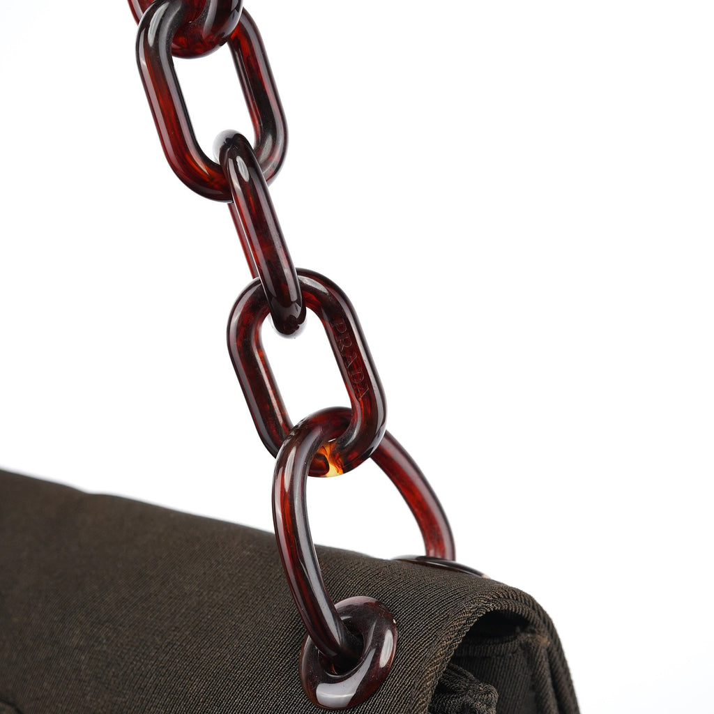 Brown Tessuto Swing Chain Shoulder Bag