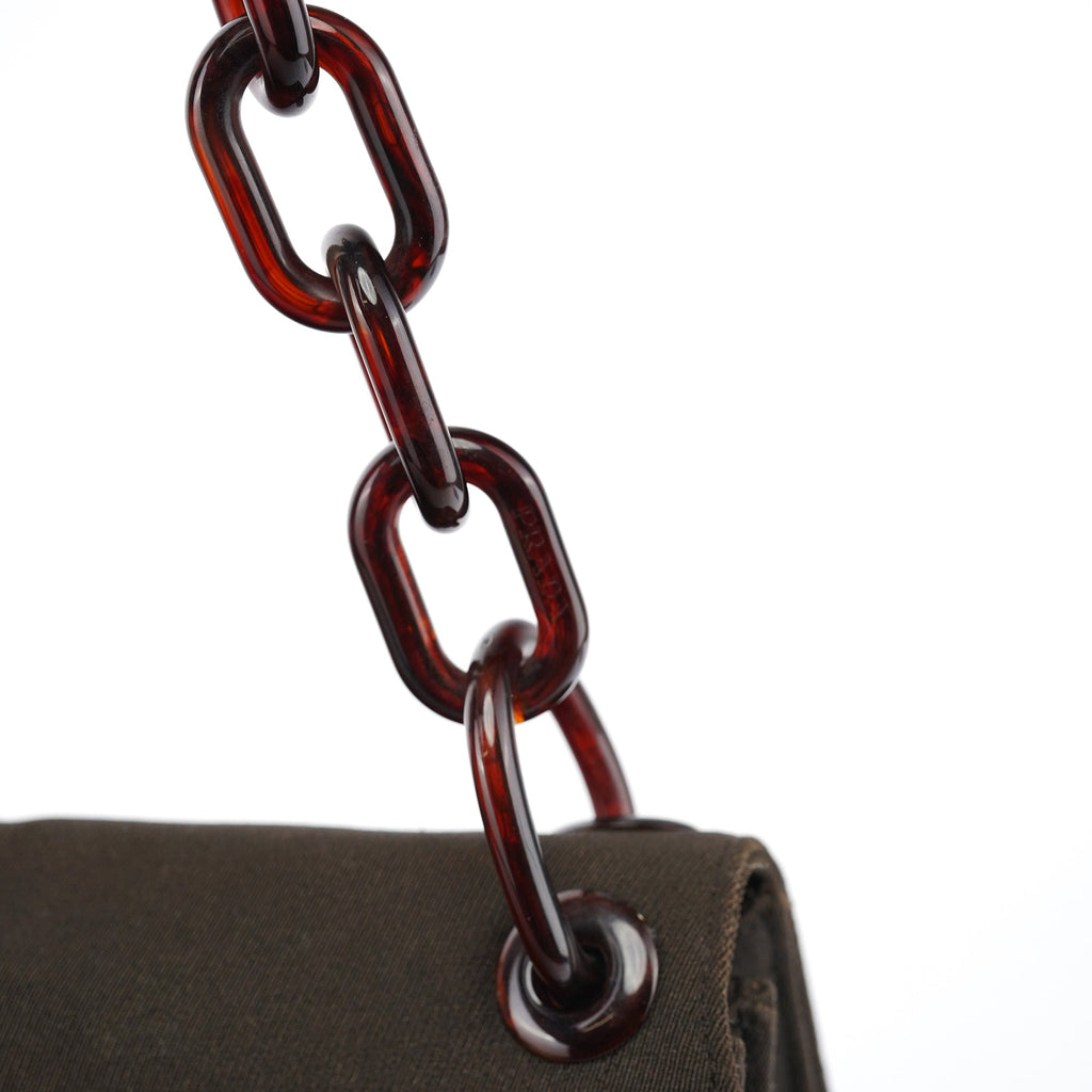 Brown Tessuto Swing Chain Shoulder Bag
