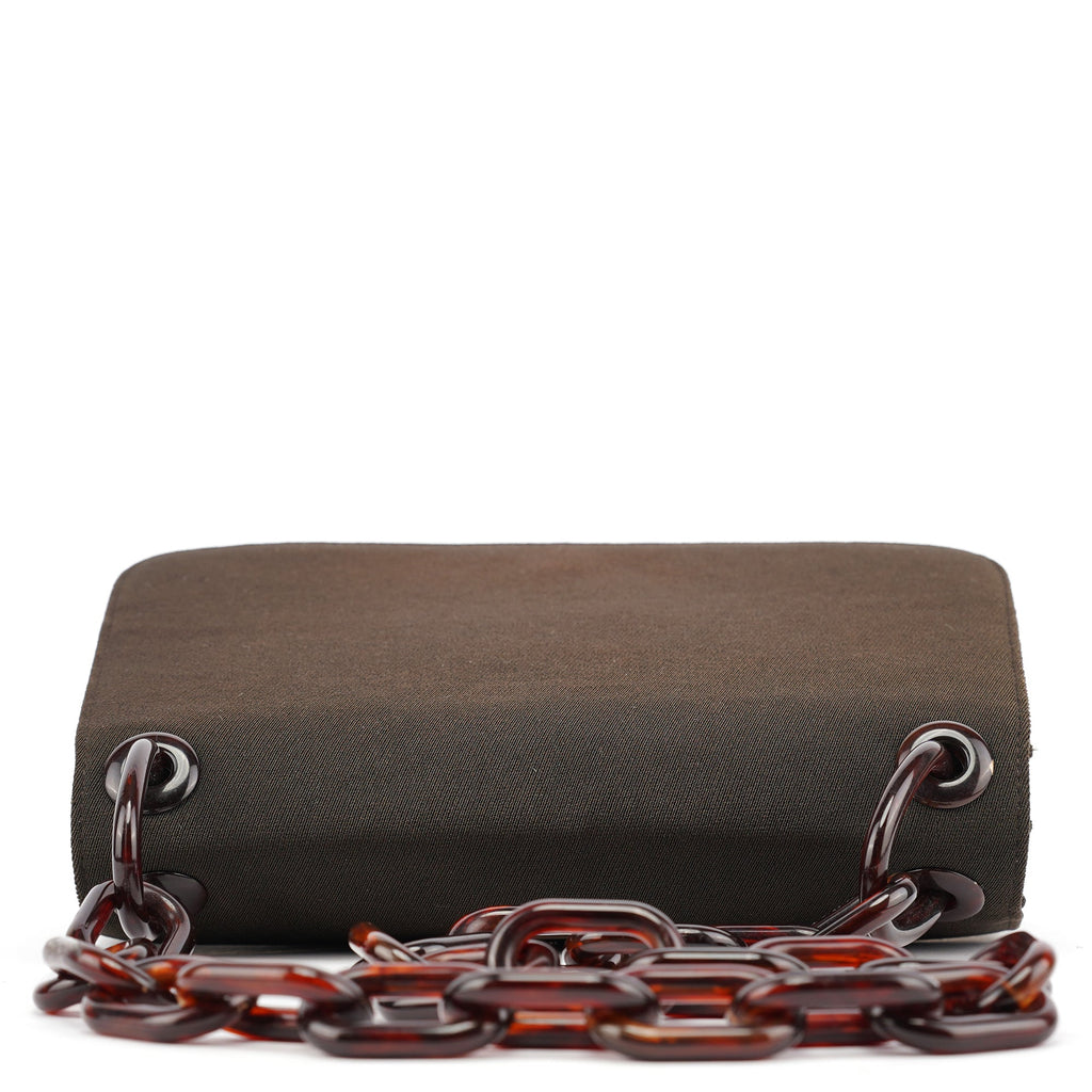 Brown Tessuto Swing Chain Shoulder Bag