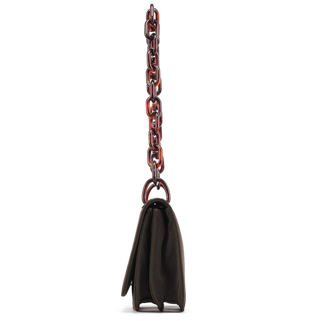 Brown Tessuto Swing Chain Shoulder Bag