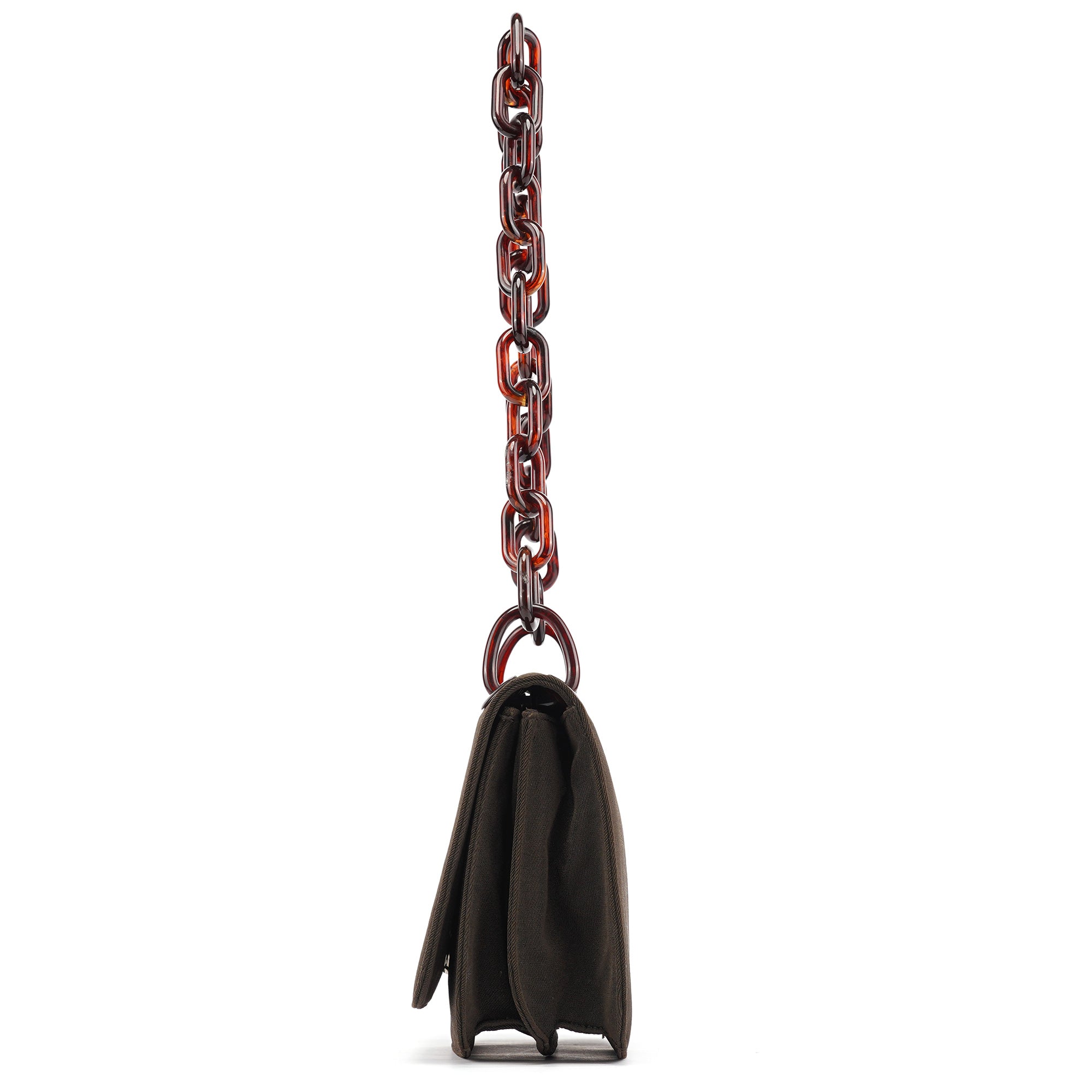 Brown Tessuto Swing Chain Shoulder Bag
