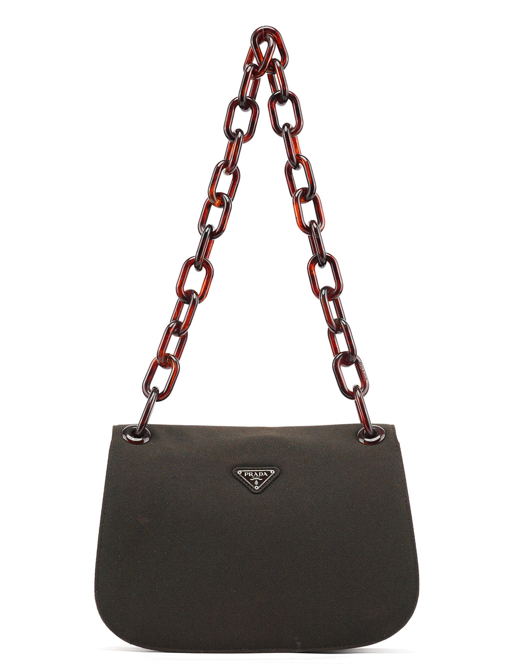 Brown Tessuto Swing Chain Shoulder Bag