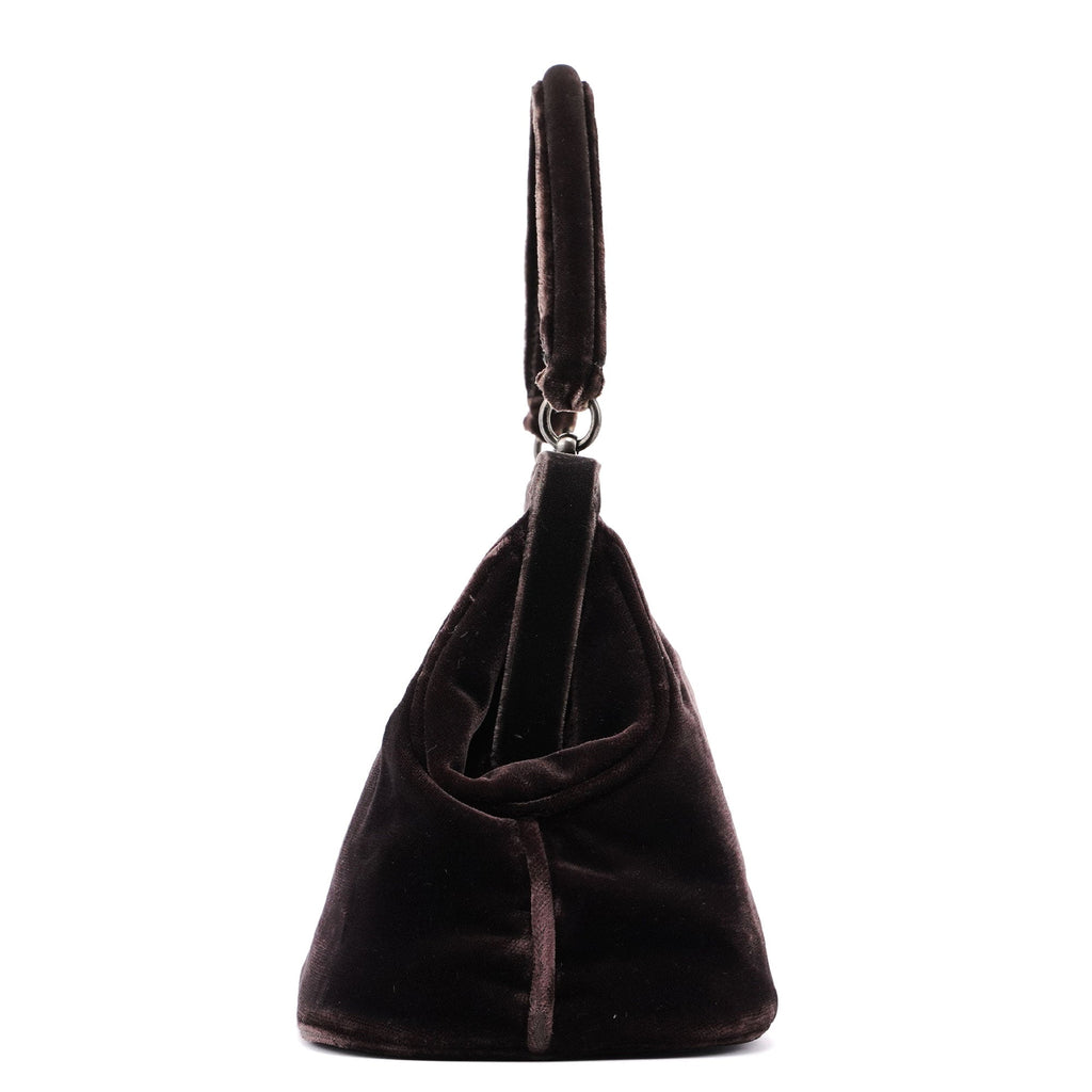 Brown Velluto Top Handle Bag