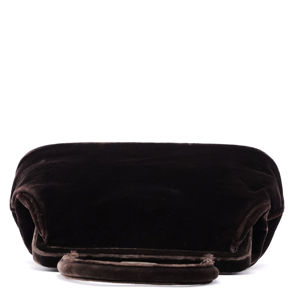Brown Velluto Top Handle Bag