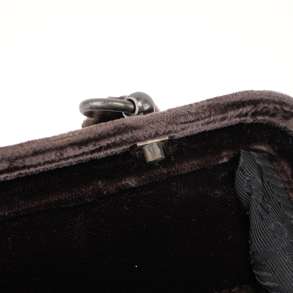 Brown Velluto Top Handle Bag