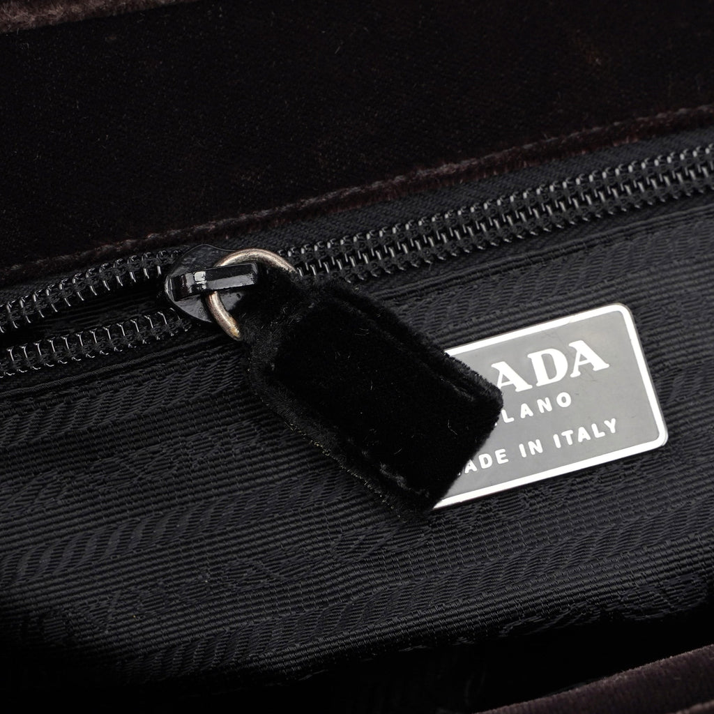 Brown Velluto Top Handle Bag