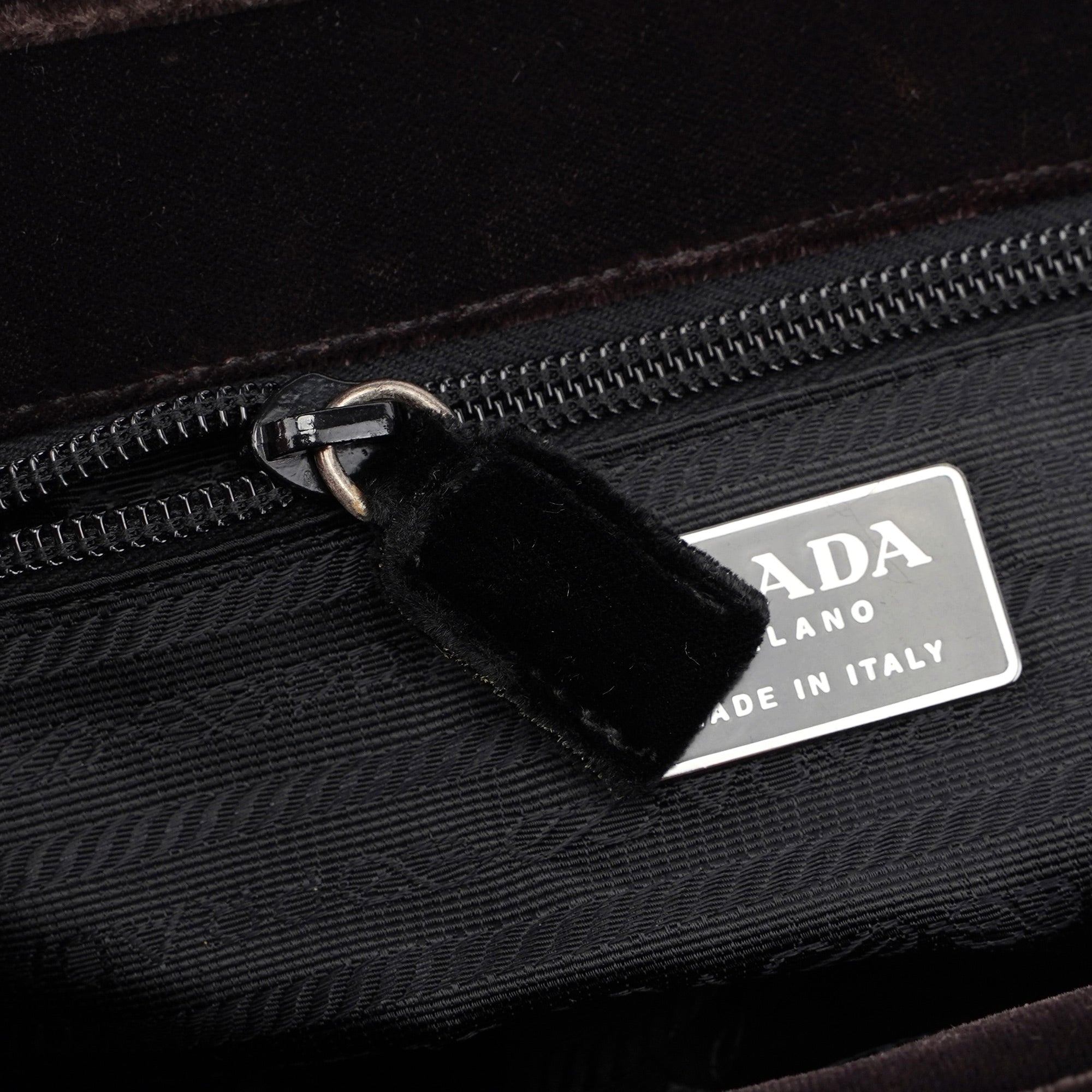 Brown Velluto Top Handle Bag
