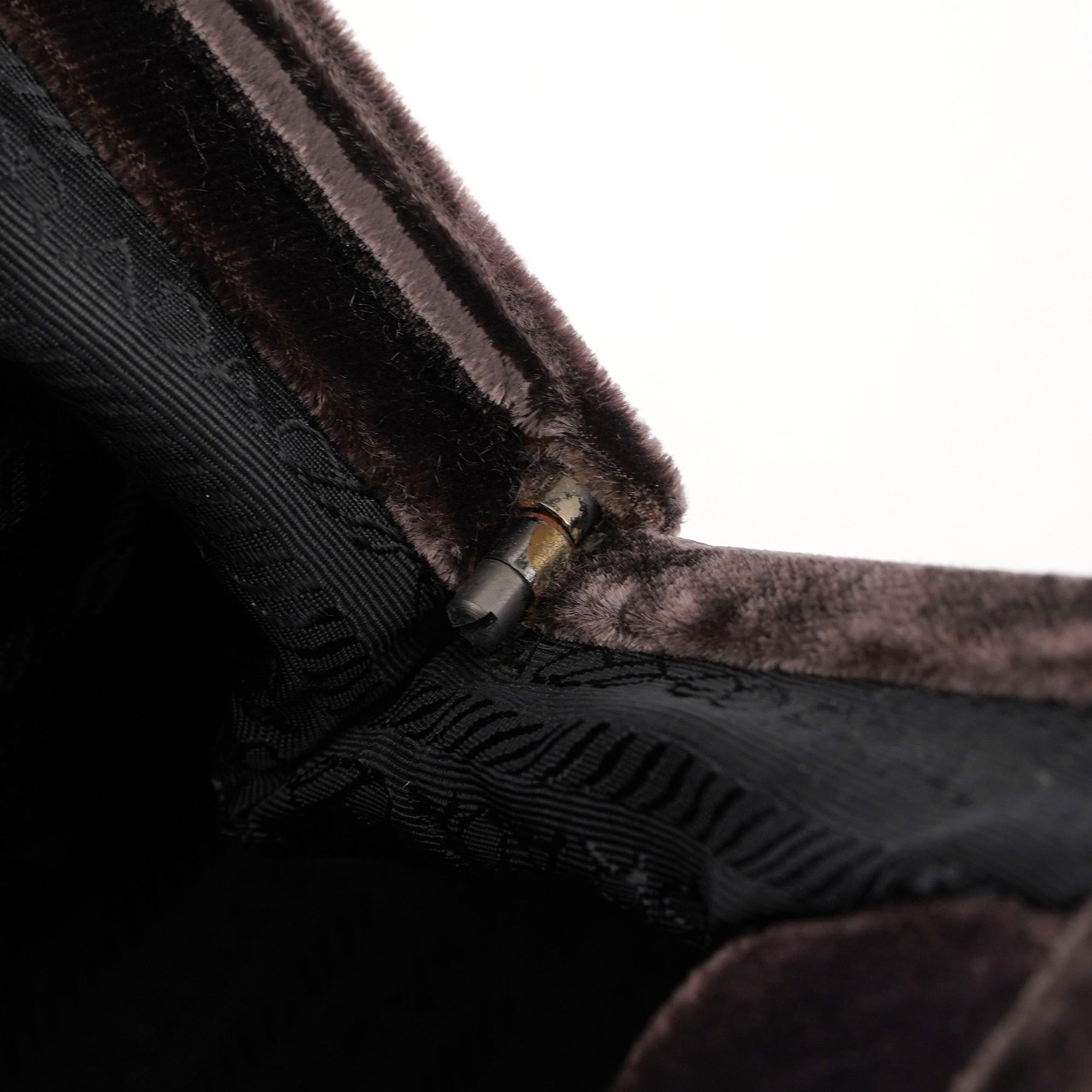 Brown Velluto Top Handle Bag