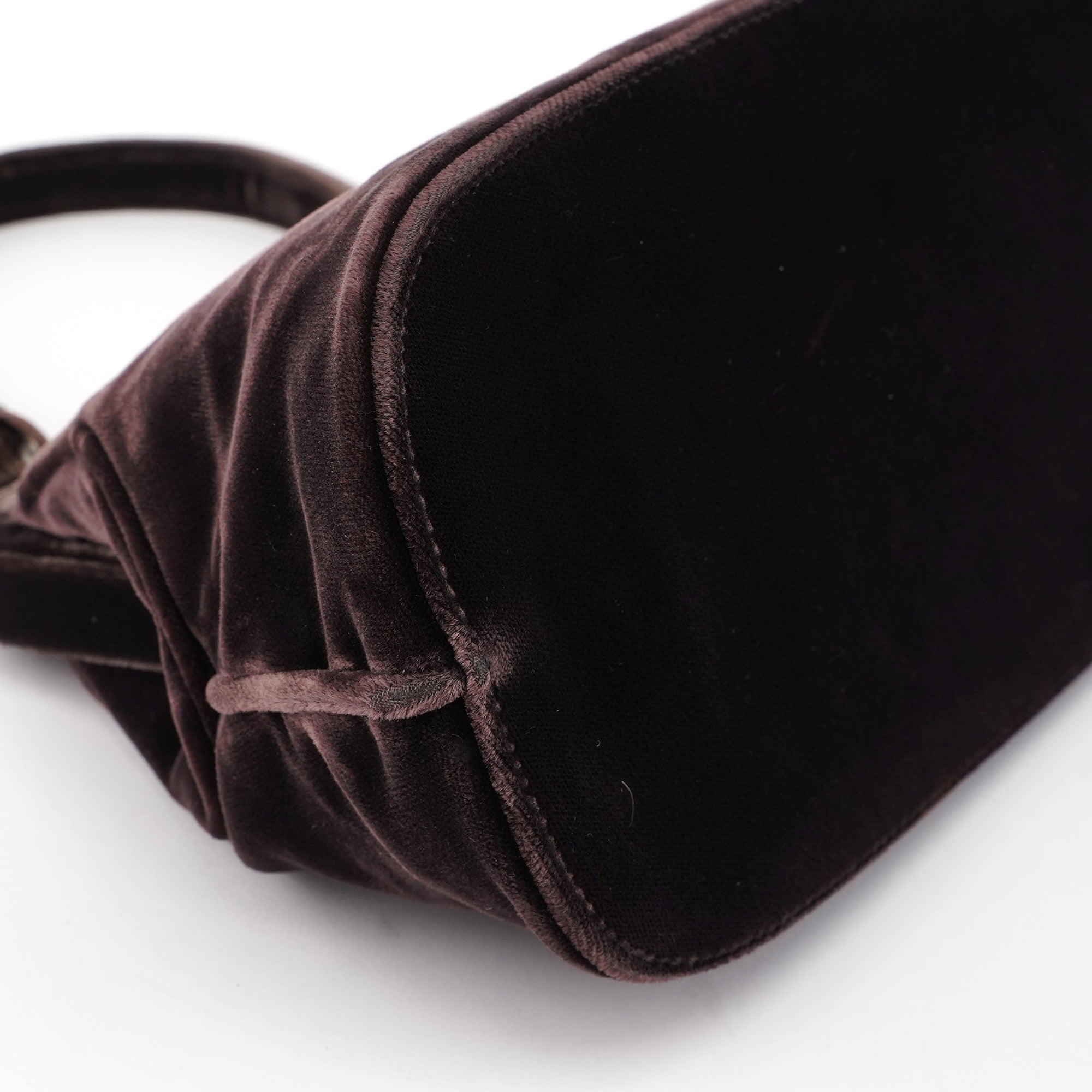 Brown Velluto Top Handle Bag