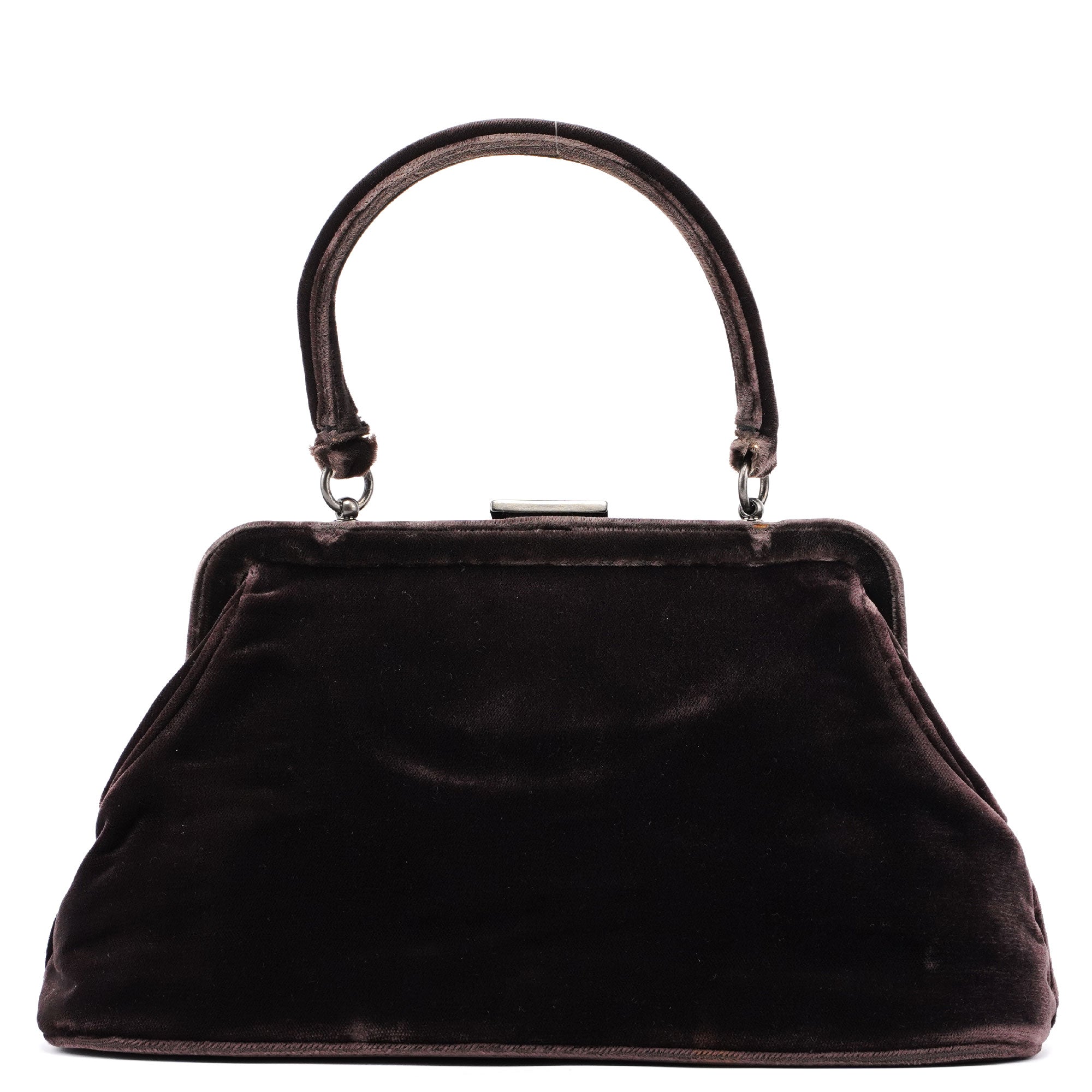Brown Velluto Top Handle Bag