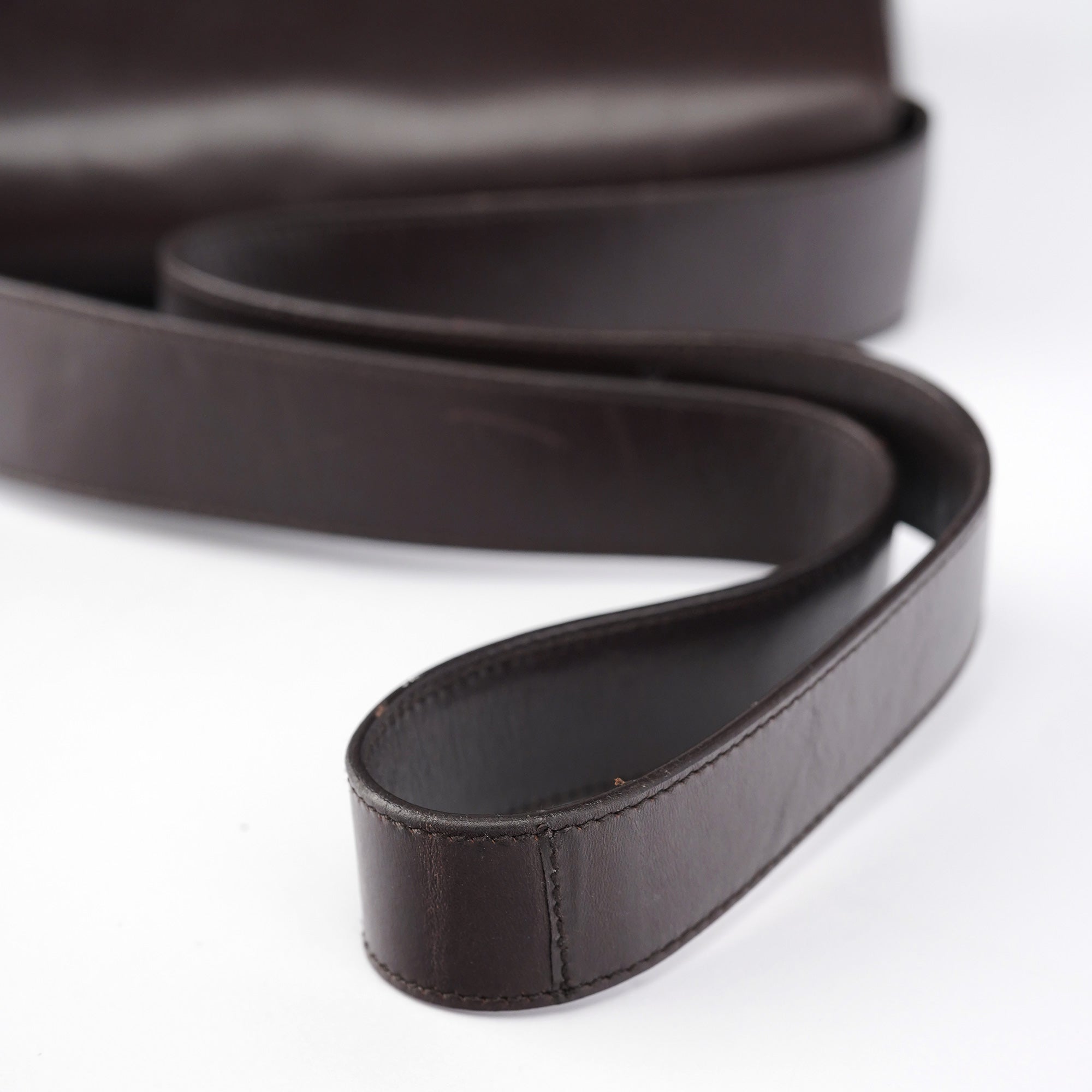 Brown Vitello Buckle Shoulder Bag