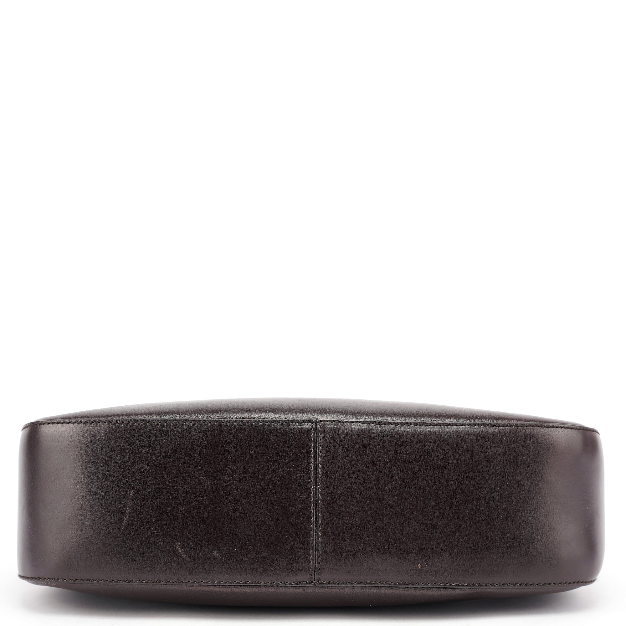 Brown Vitello Buckle Shoulder Bag