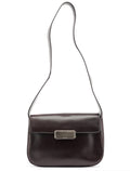 Brown Vitello Buckle Shoulder Bag