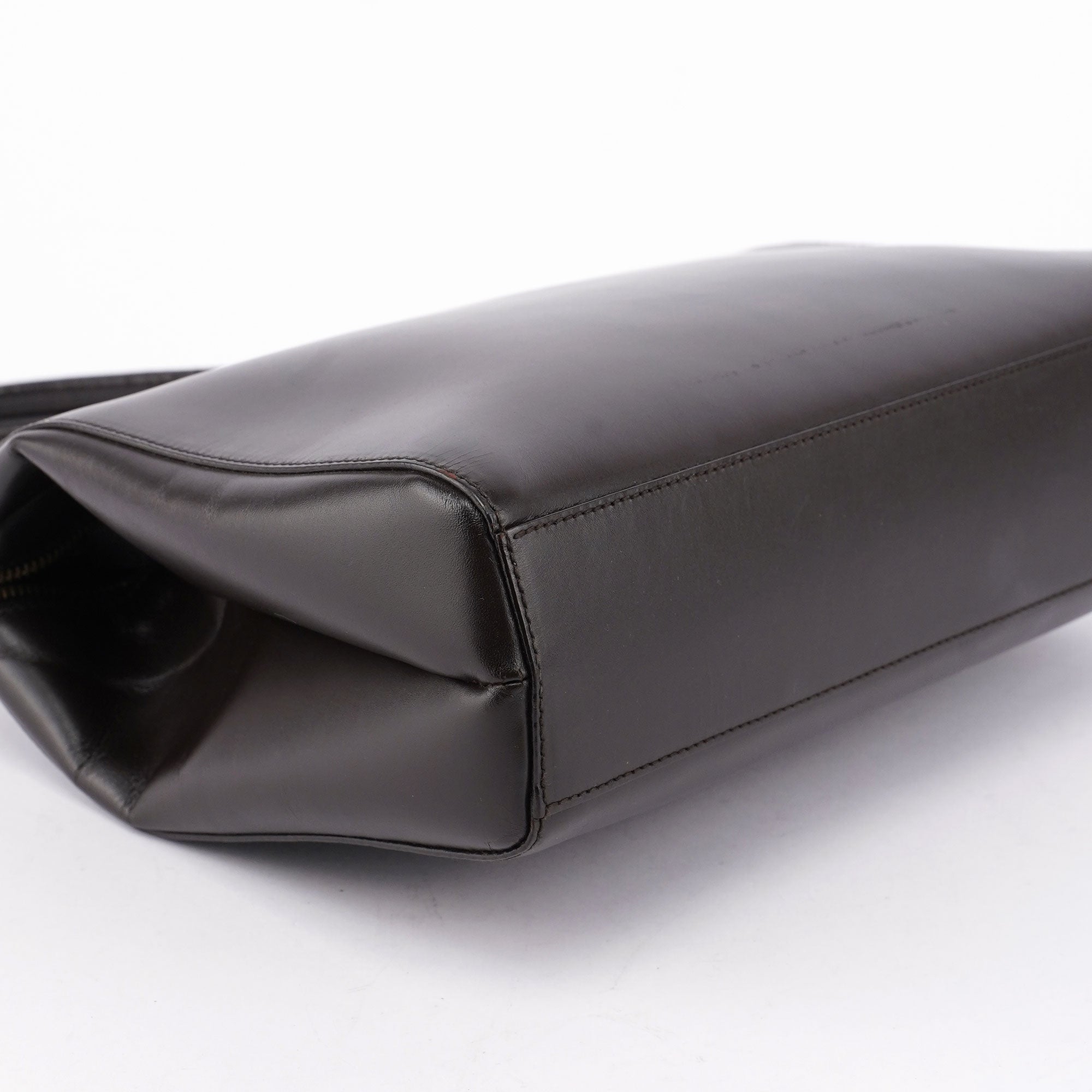 Brown Vitello Chic Shoulder Bag
