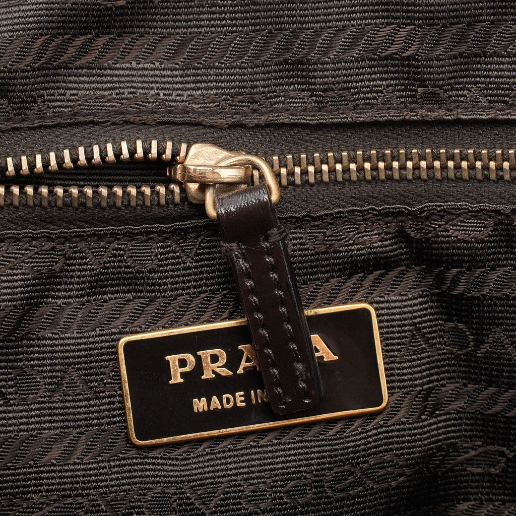 Brown Vitello Chic Shoulder Bag