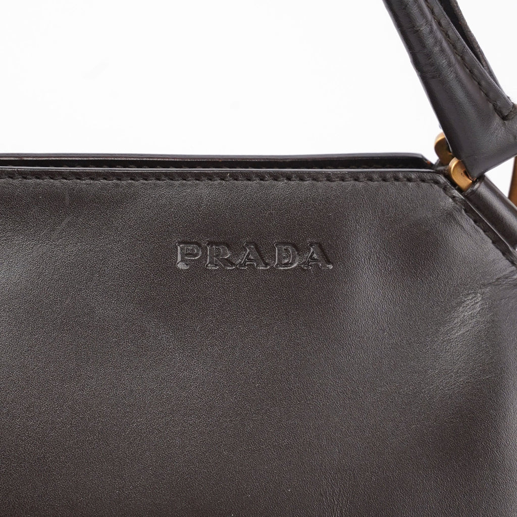 Brown Vitello Chic Shoulder Bag
