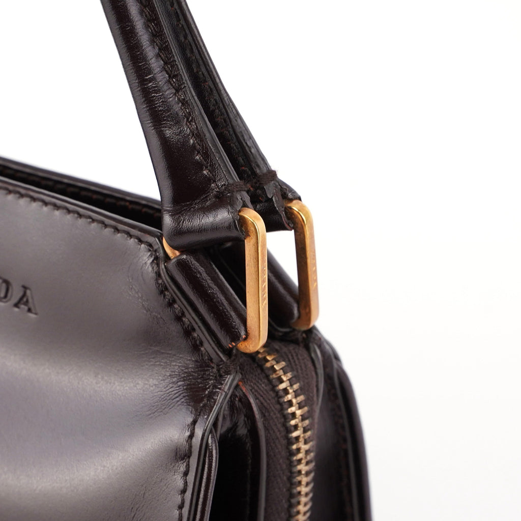 Brown Vitello Chic Shoulder Bag