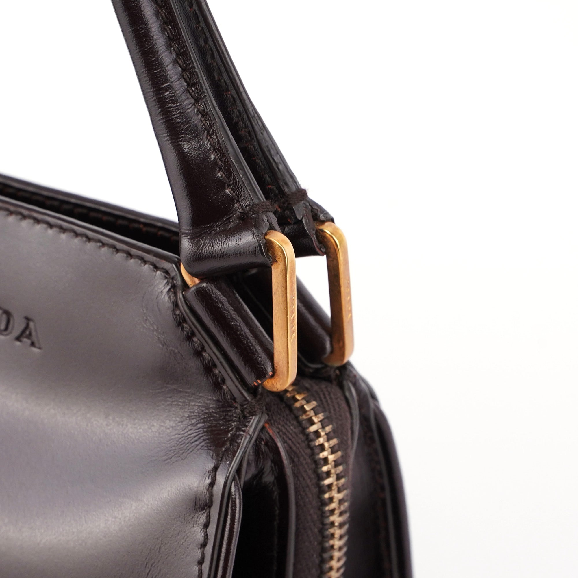 Brown Vitello Chic Shoulder Bag
