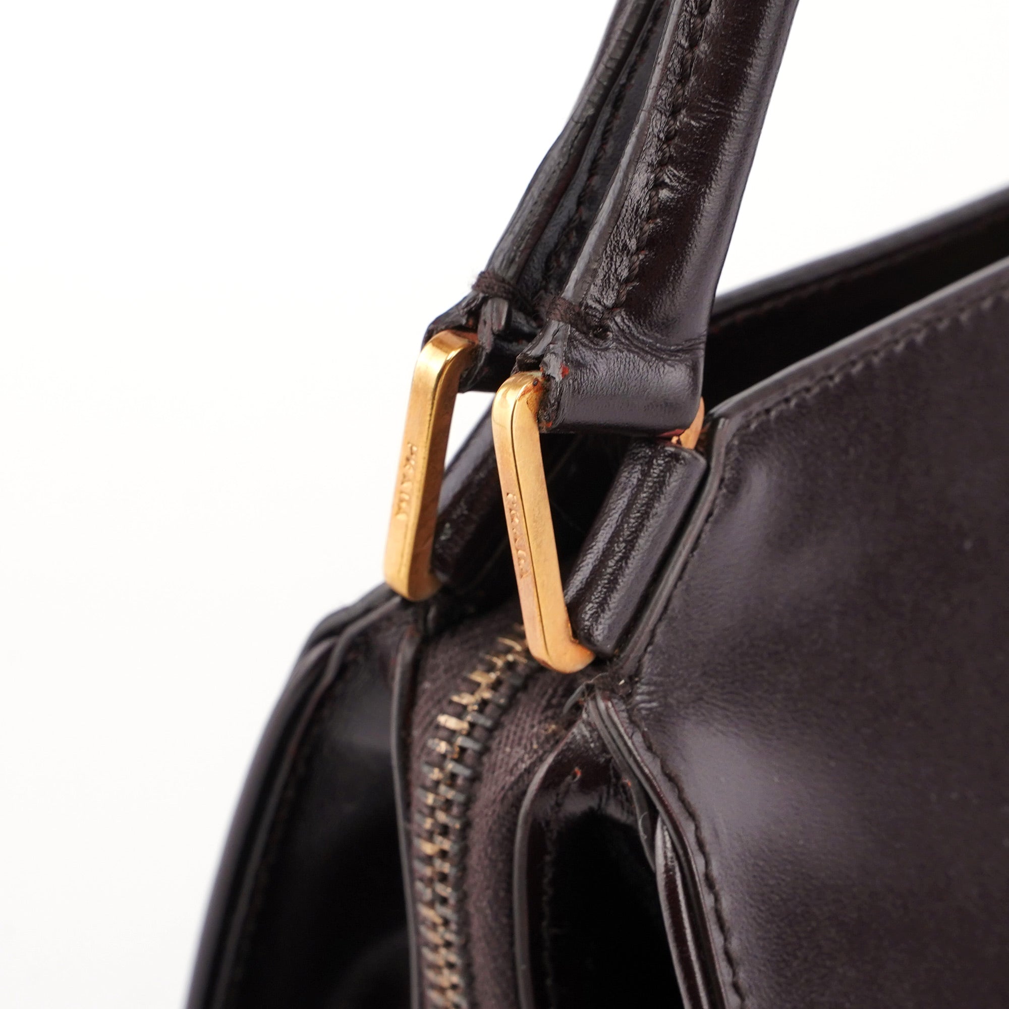 Brown Vitello Chic Shoulder Bag
