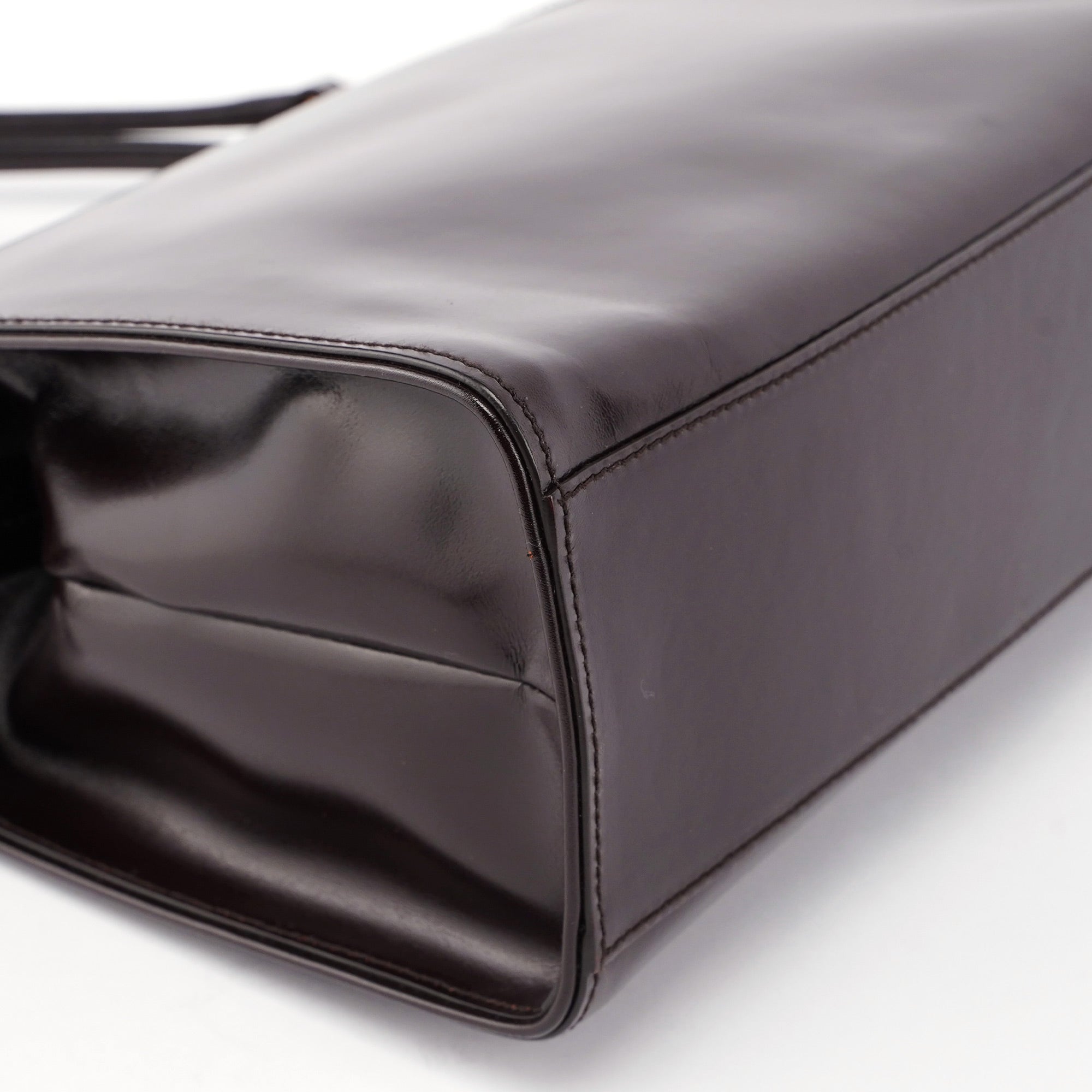 Brown Vitello Chic Shoulder Bag