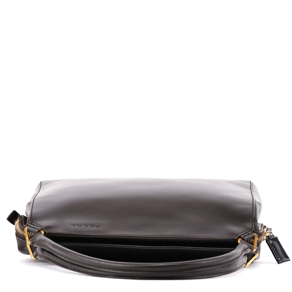 Brown Vitello Chic Shoulder Bag