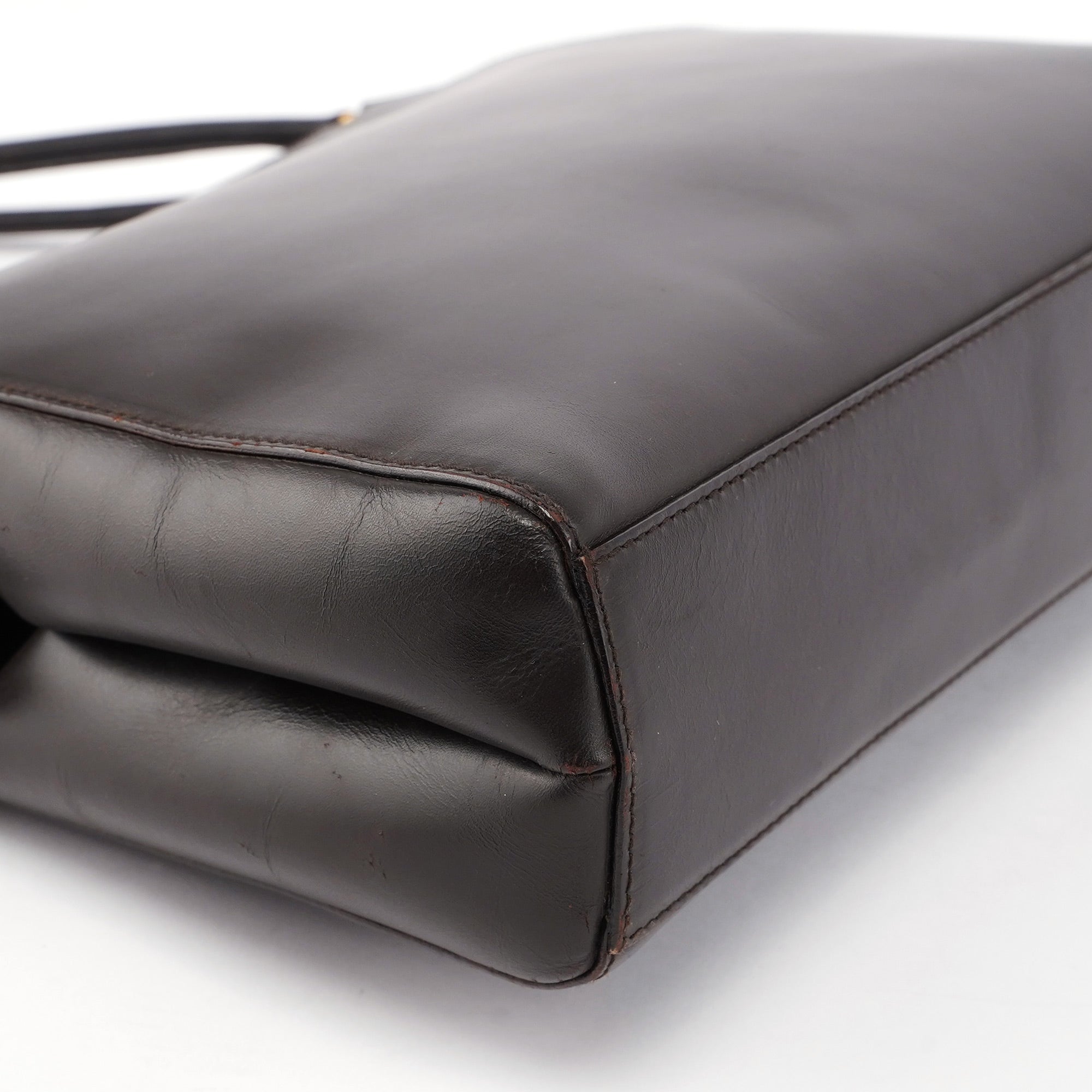 Brown Vitello Chic Shoulder Bag