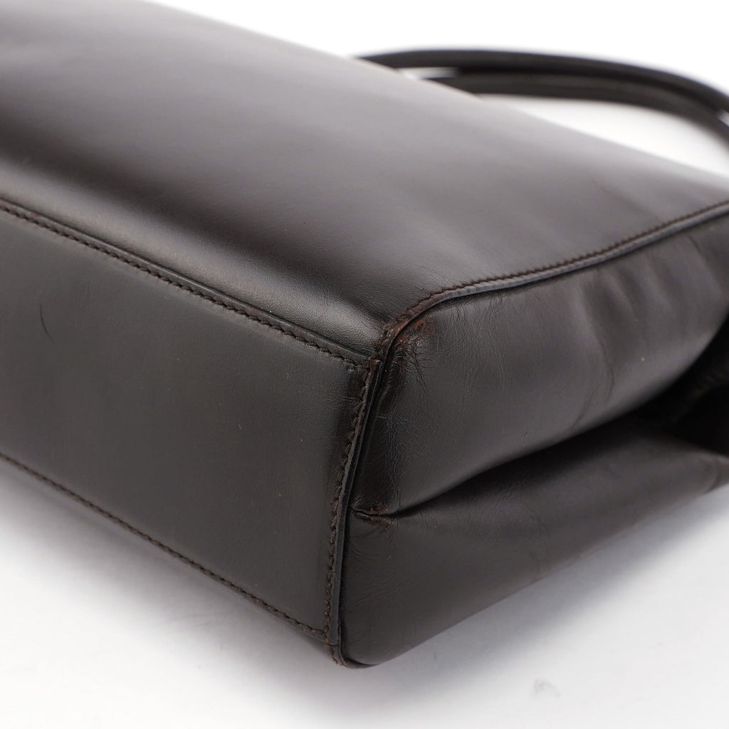 Brown Vitello Chic Shoulder Bag