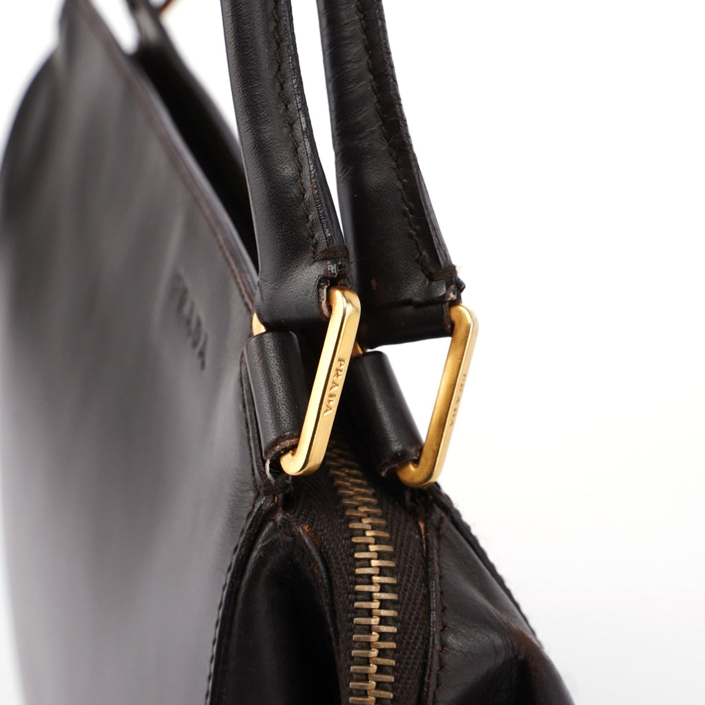 Brown Vitello Chic Shoulder Bag