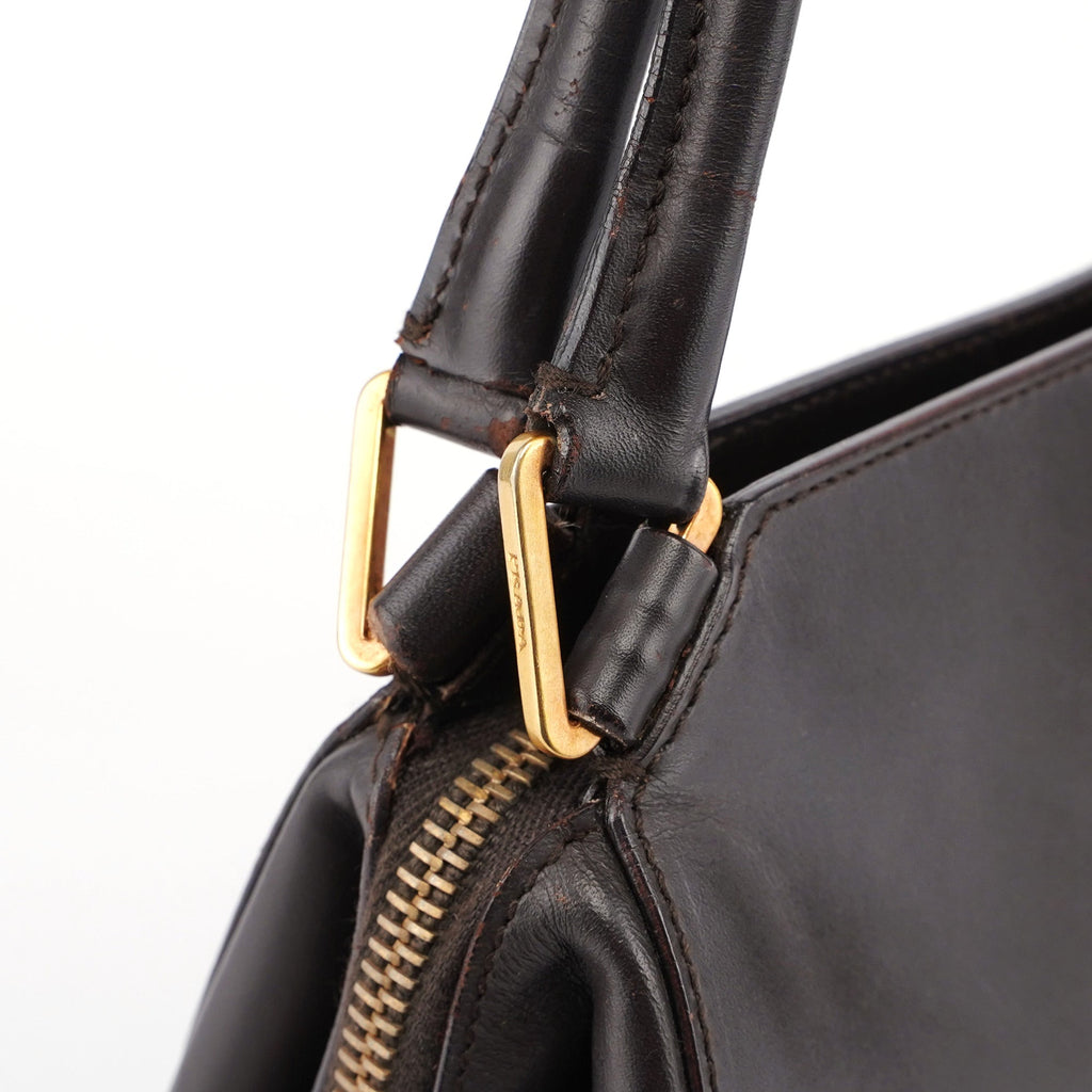 Brown Vitello Chic Shoulder Bag