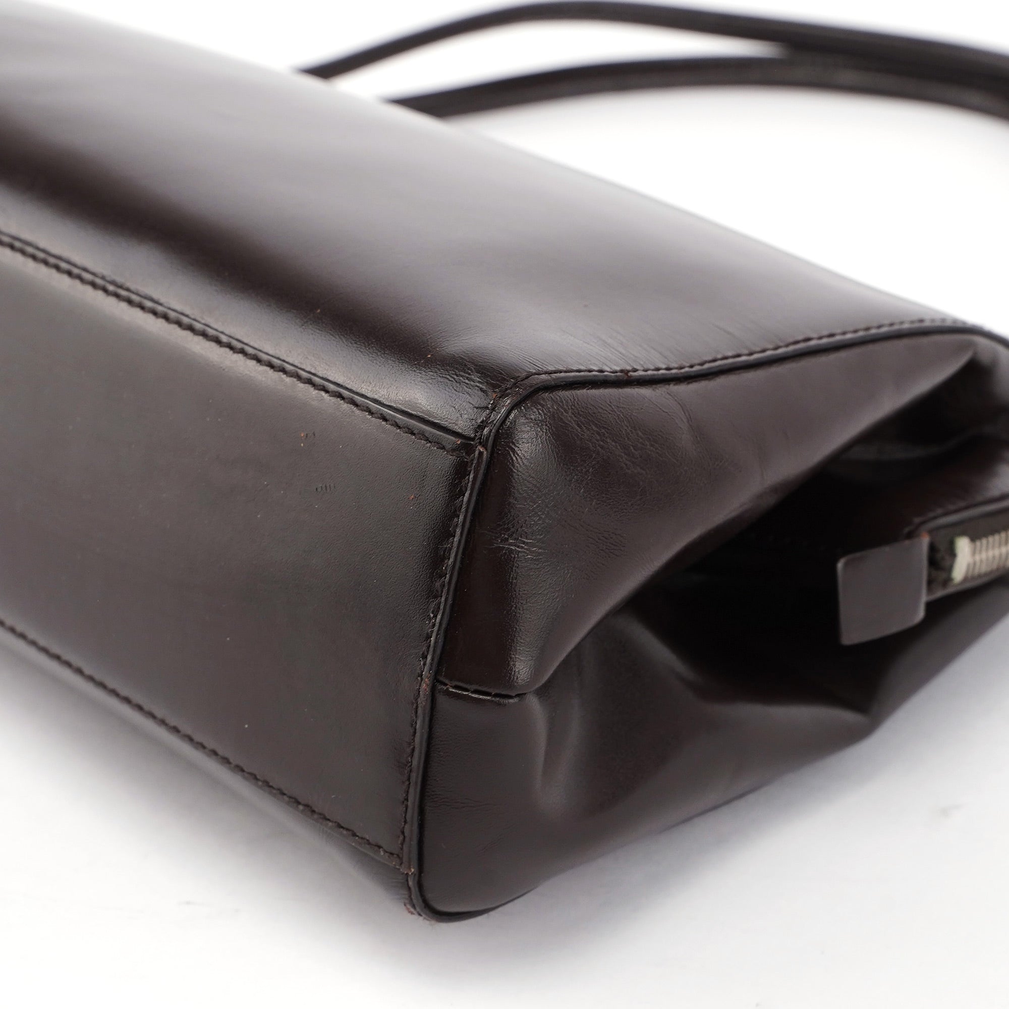 Brown Vitello Chic Shoulder Bag
