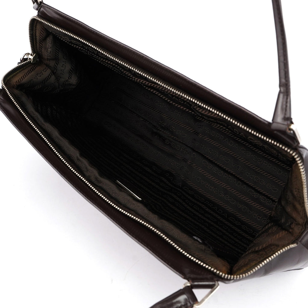 Brown Vitello Chic Shoulder Bag