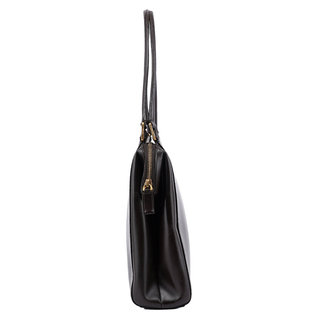 Brown Vitello Chic Shoulder Bag