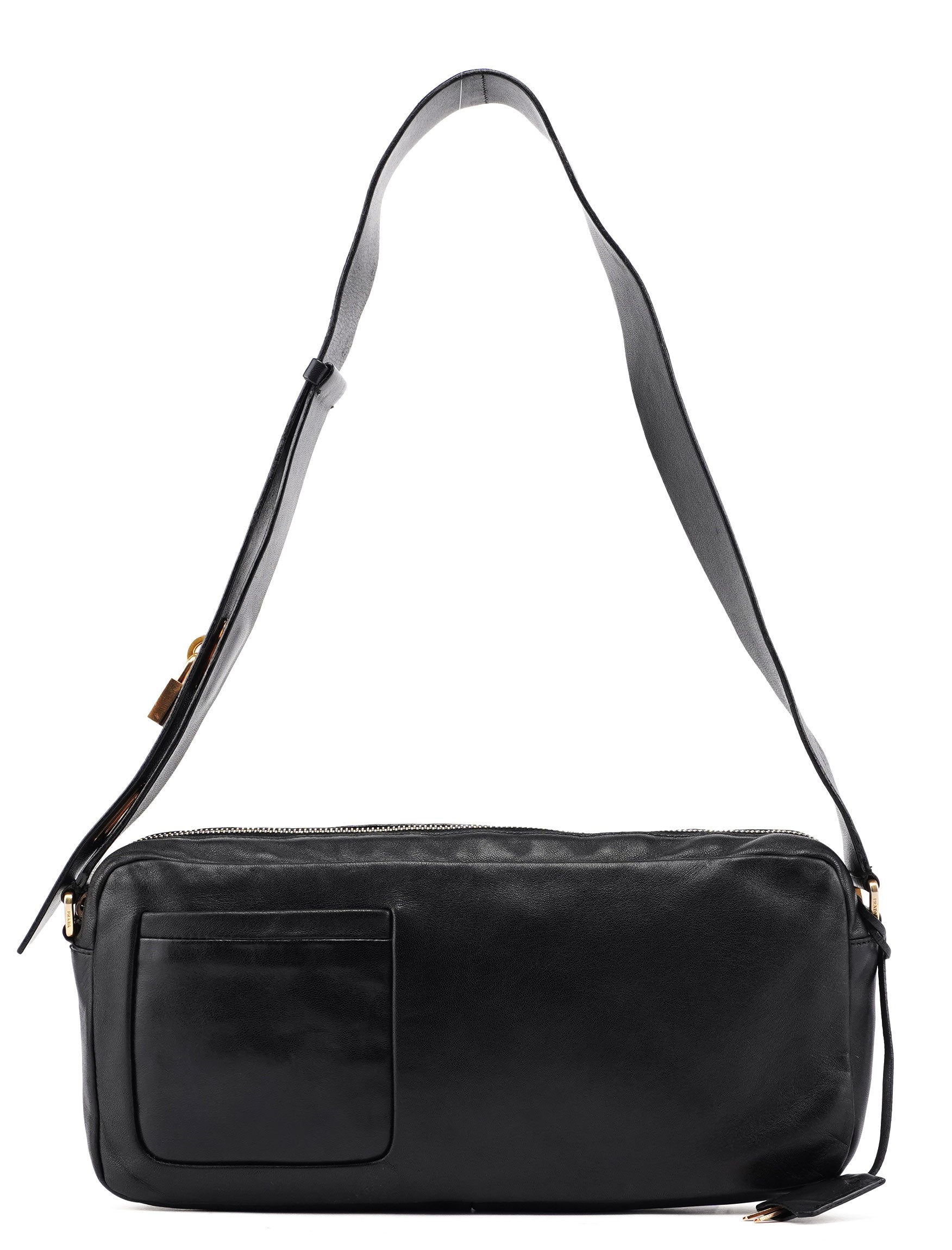 BT0054 Black Nappa Box Shoulder Bag