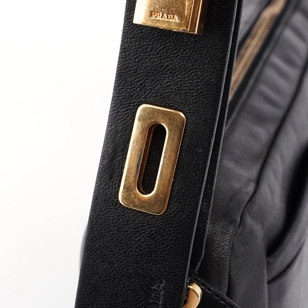 BT0054 Black Nappa Box Shoulder Bag