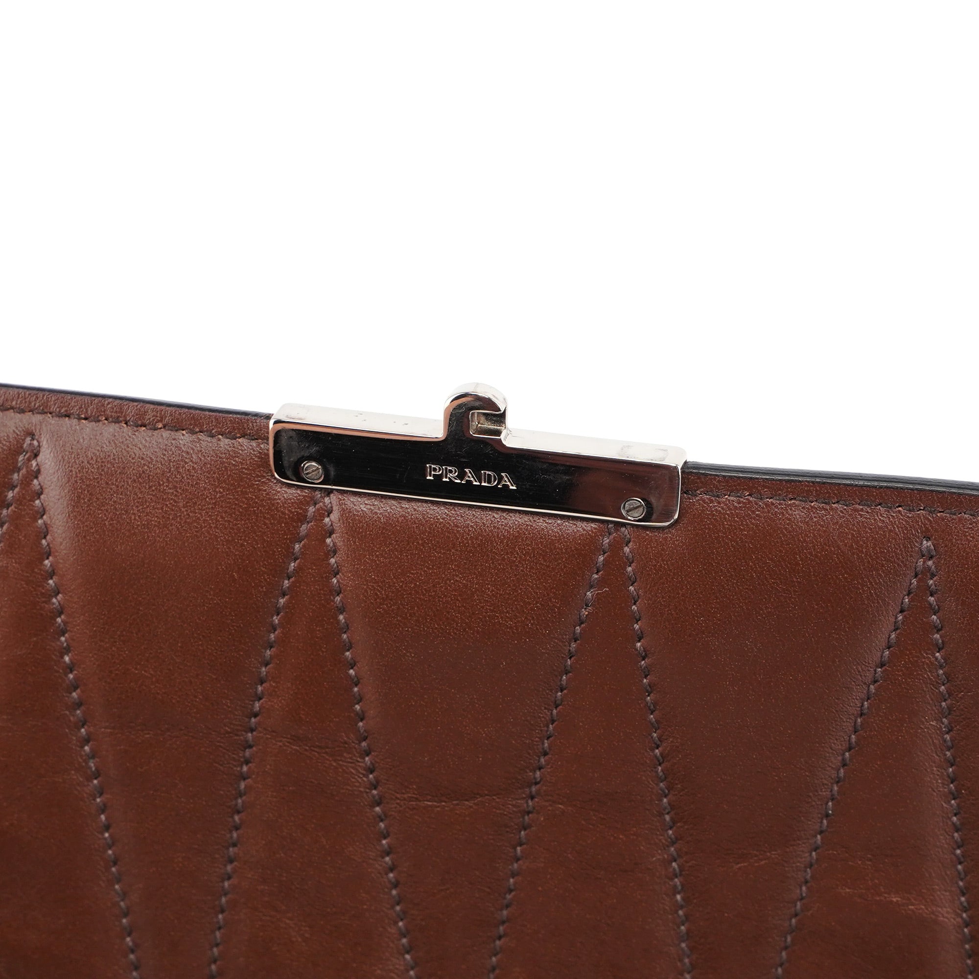 BT0942 Brown Black Calfskin Leather Crossbody Bag