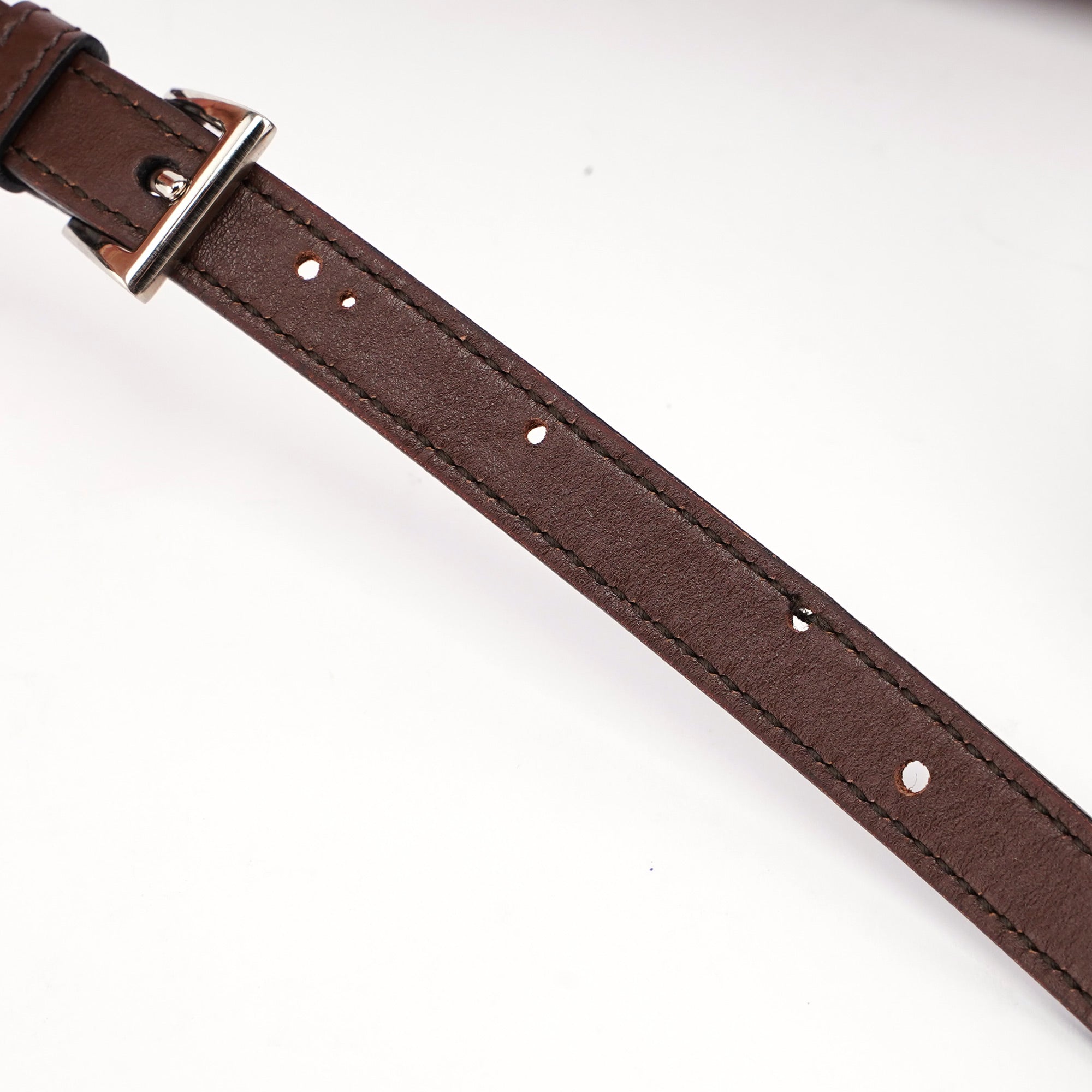 BT0942 Brown Black Calfskin Leather Crossbody Bag