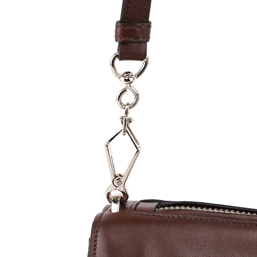 BT0942 Brown Black Calfskin Leather Crossbody Bag