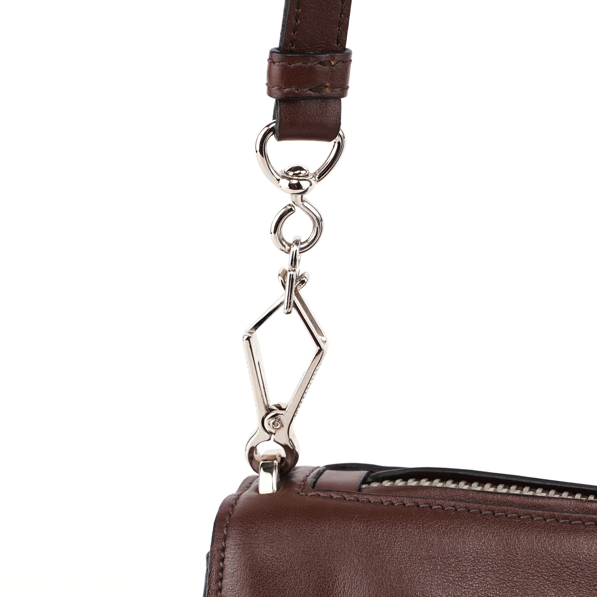BT0942 Brown Black Calfskin Leather Crossbody Bag