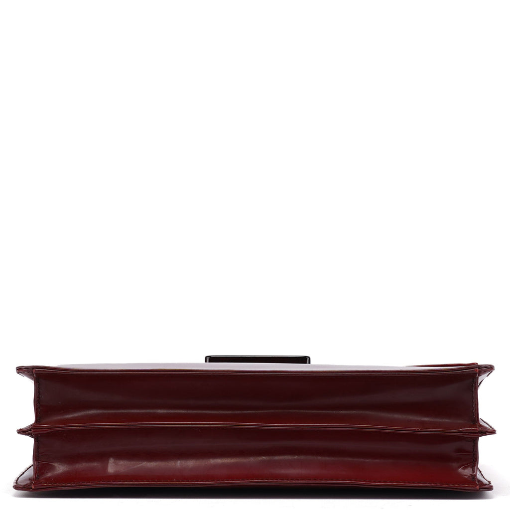 Burgundy Gradient Spazzolato Buckle Shoulder Bag