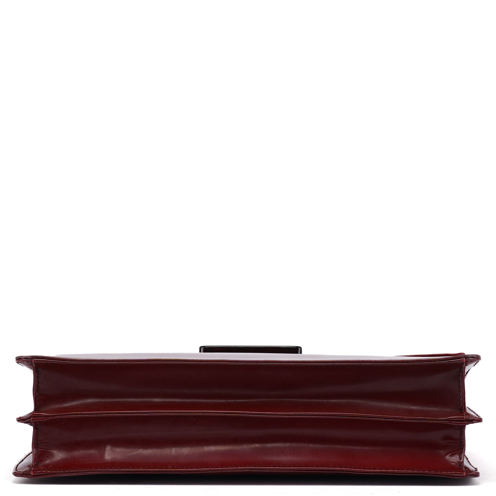 Burgundy Gradient Spazzolato Buckle Shoulder Bag