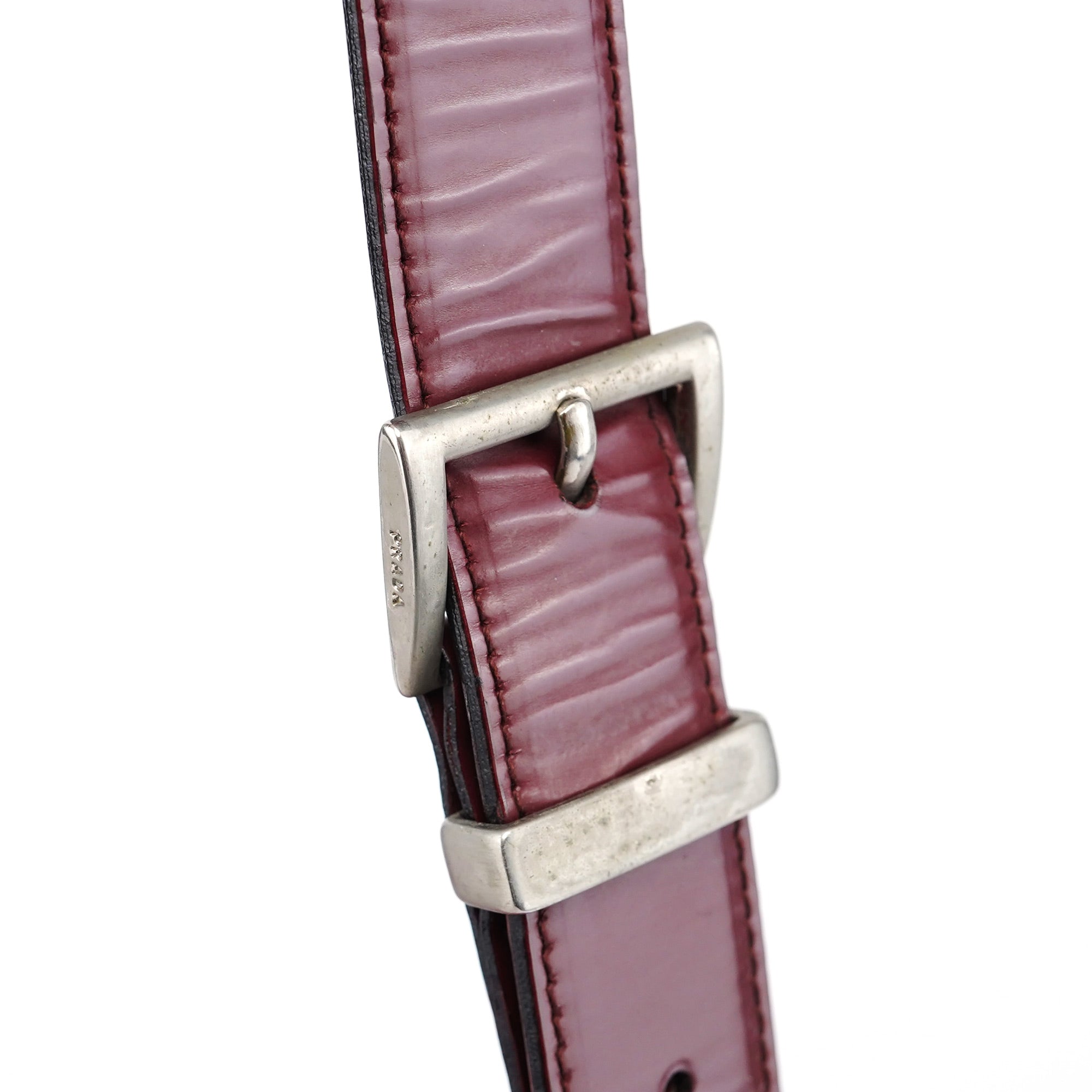 Burgundy Gradient Spazzolato Buckle Shoulder Bag