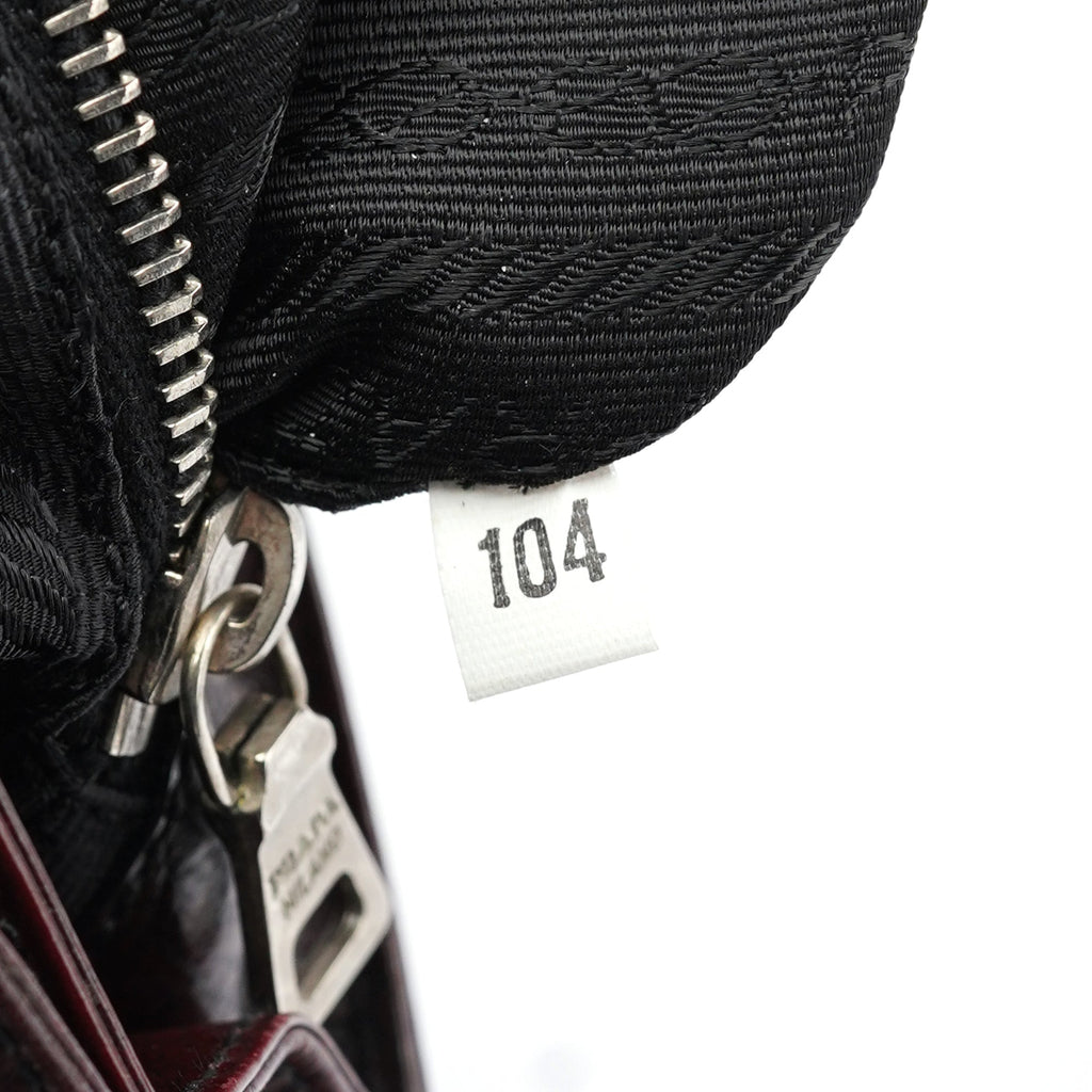 Burgundy Llama Leather Buckle Shoulder Bag