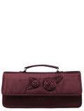 Burgundy Raso Satin Top Handle Bag