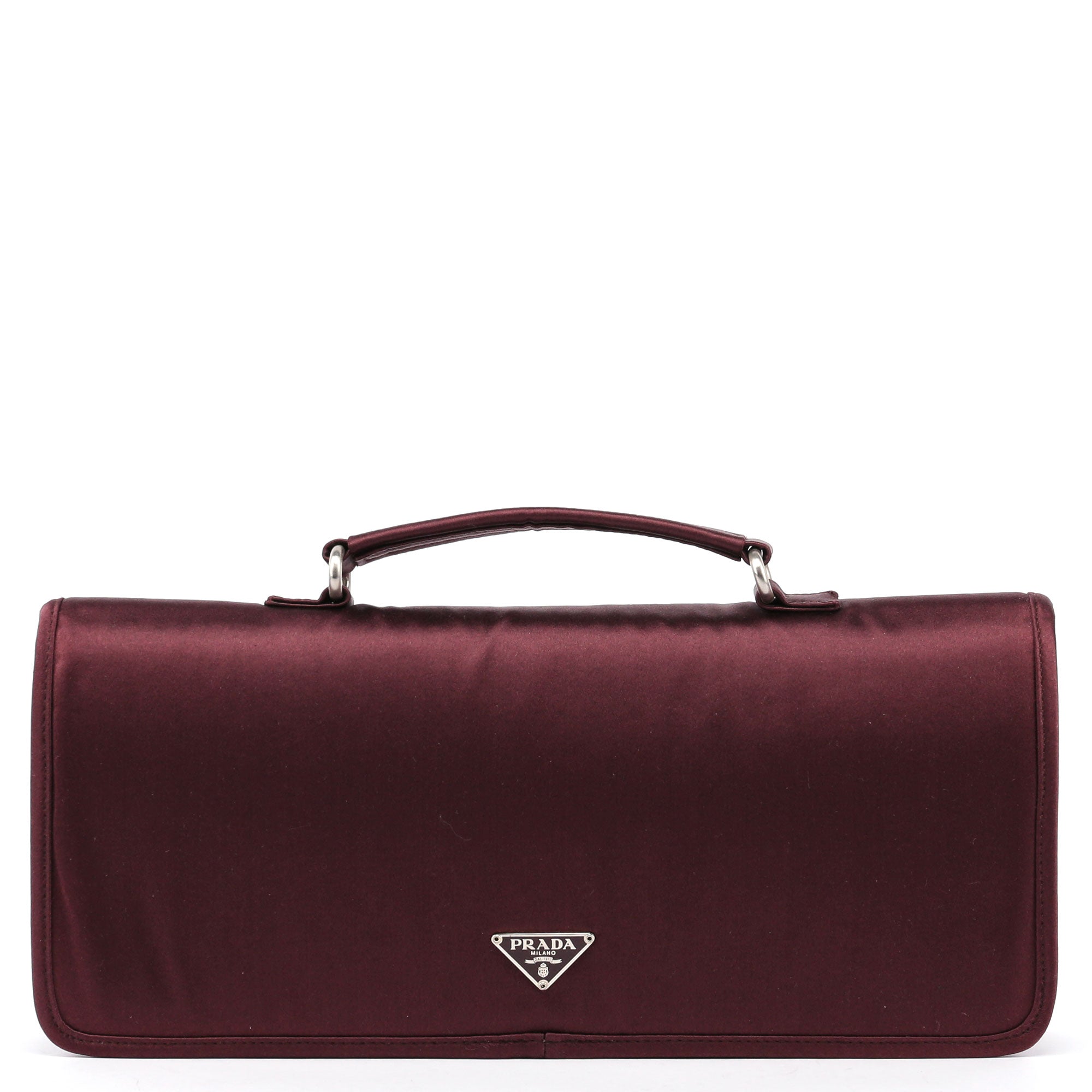 Burgundy Raso Satin Top Handle Bag