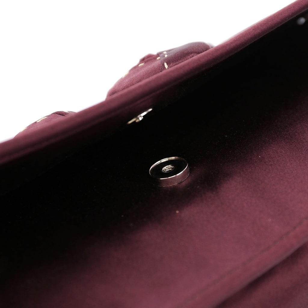 Burgundy Raso Satin Top Handle Bag
