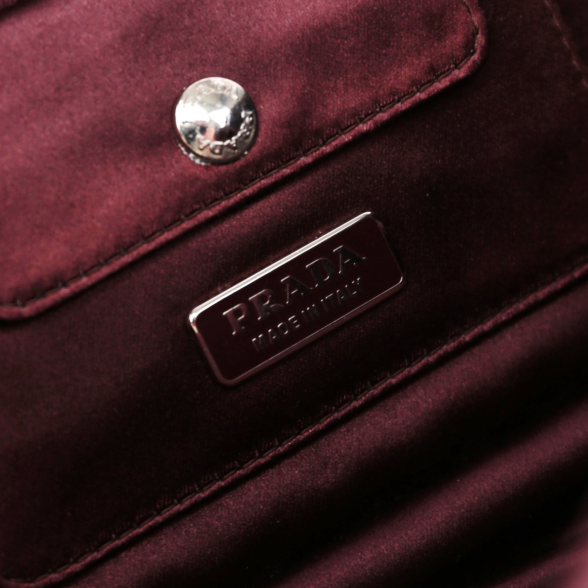Burgundy Raso Satin Top Handle Bag