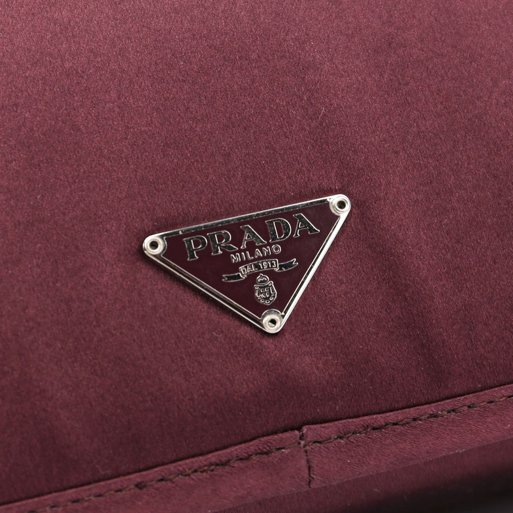 Burgundy Raso Satin Top Handle Bag