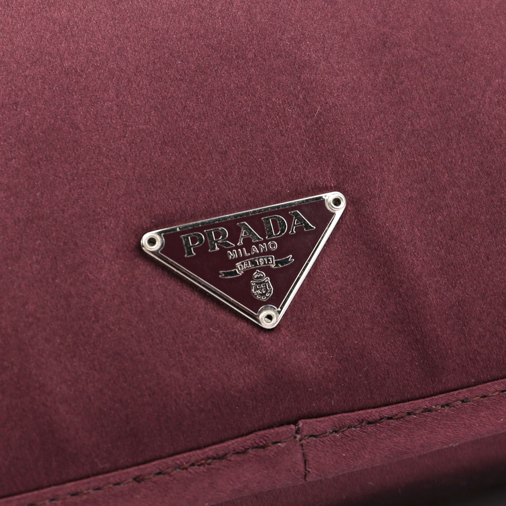 Burgundy Raso Satin Top Handle Bag